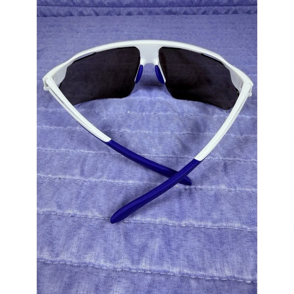 Foster Grant Sport Sunglasses White Blue Wrap Around Shield Lens